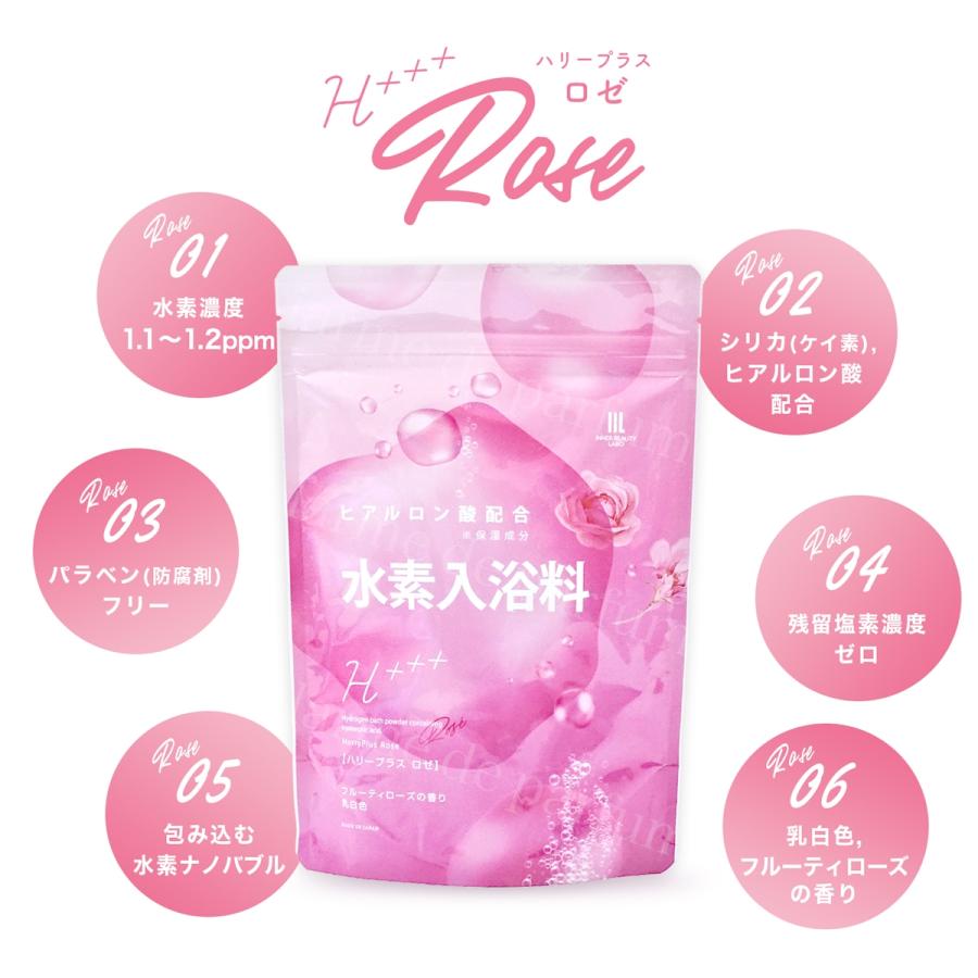 入浴剤 ハリープラスロゼ 20回分 424g 水素入浴剤 アロマ ローズ 白濁 にごり湯  高濃度 ヒアルロン酸 水素水 パウダー 髪 炭酸 炭酸入浴剤 重炭酸 水素 保湿 |  | 01