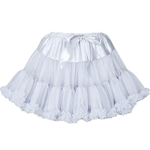 [WDJH] パニエ ボリューム スカート チュチュスカート チュール ペチコート ふんわり40cm (シルバーグレー)