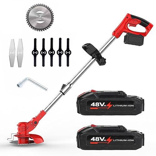 草刈り機 充電式草刈機 電動草刈り機 大容量バッテリー 2個搭載 コードレス 伸縮可能 刈払機 枝切り/芝生/畑/雑草/植木 家庭用 園芸設備 日本語説明書付