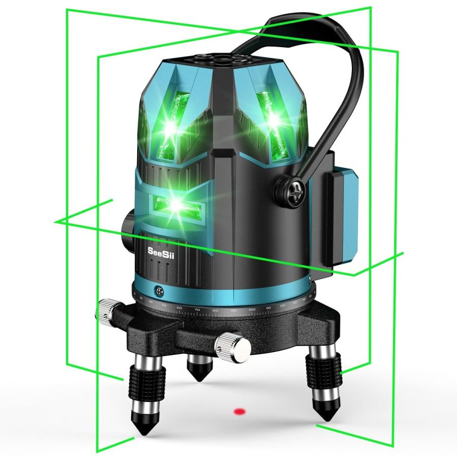 レーザーマーカー グリーンレーザー 5ライン 水平器 レーザーレベル Amazon | レーザー墨出し器 5ライン グリーンレーザー墨出し器 5