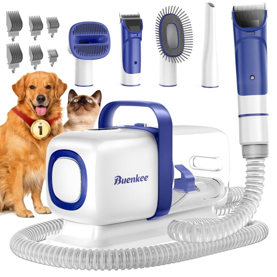 Color:ホワイト Buenkee 犬用バリカン 掃除機 換毛期対策 自動