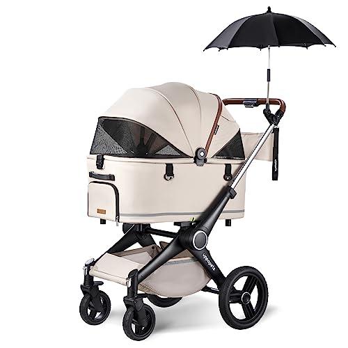 Uppapets 犬用カート、大型犬と中型犬に適した大型ペットカート、取り外し可能なバスケット、猫キャリーバッグ