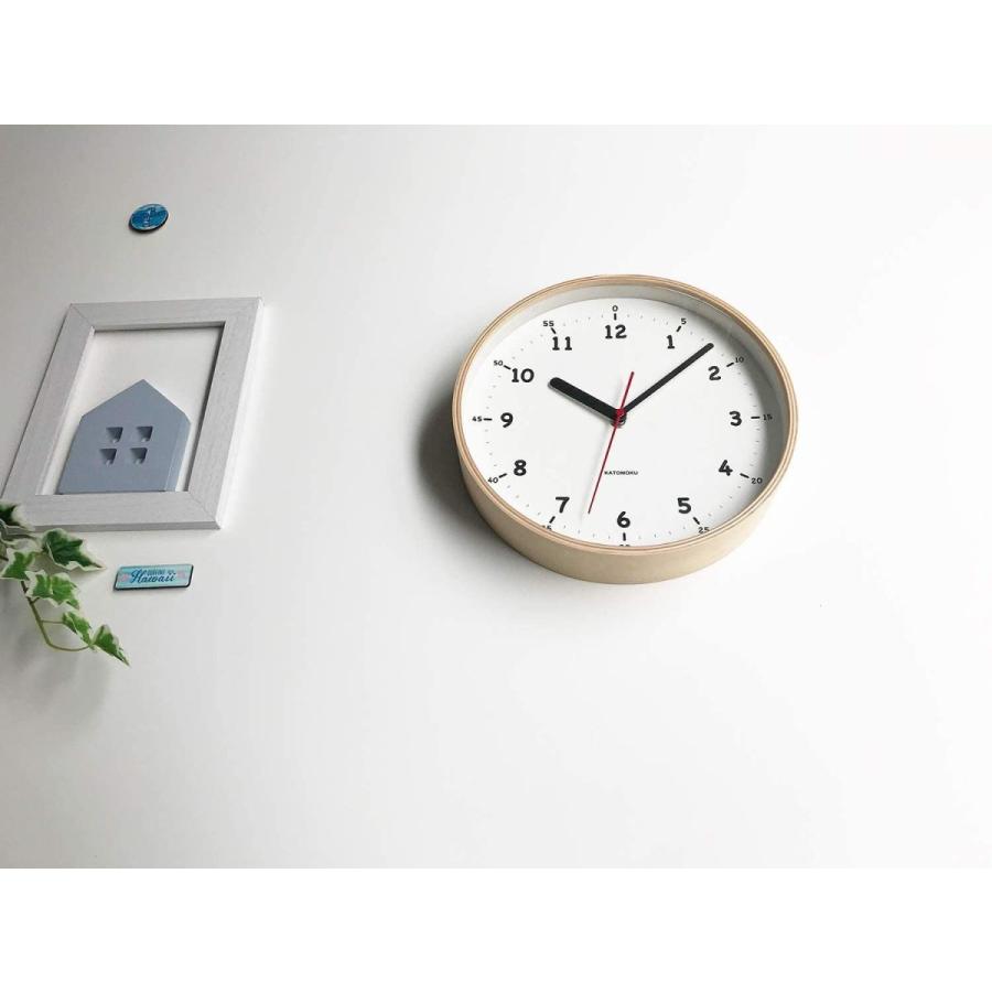 KATOMOKU plywood wall clock 10 スイープ（連続秒針） km-76N φ252mm｜le-coeur-online｜03