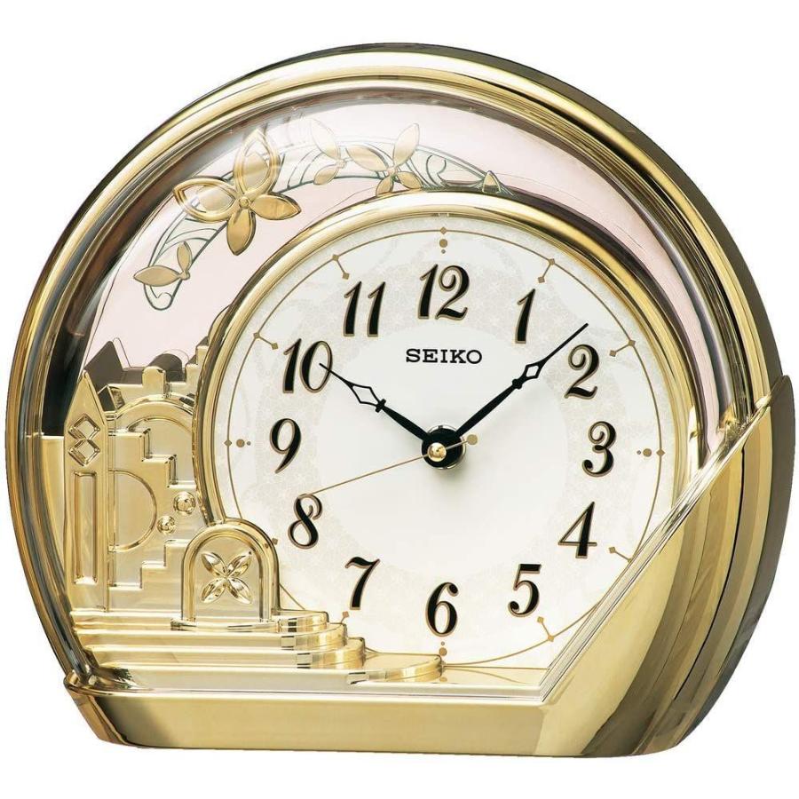 セイコークロック(Seiko Clock) 置き時計 金色光沢 本体サイズ:18.4×21.2×7.5cm アナログ 飾り振り子 PW428｜le-coeur-online｜02