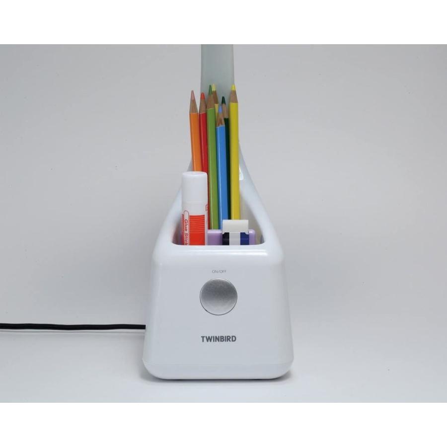 TWINBIRD REFLECTECHシリーズ ペンスタンド付 LED キッズライト 子供 ホワイト タッチスイッチ 卓上 ペン立て LE-
