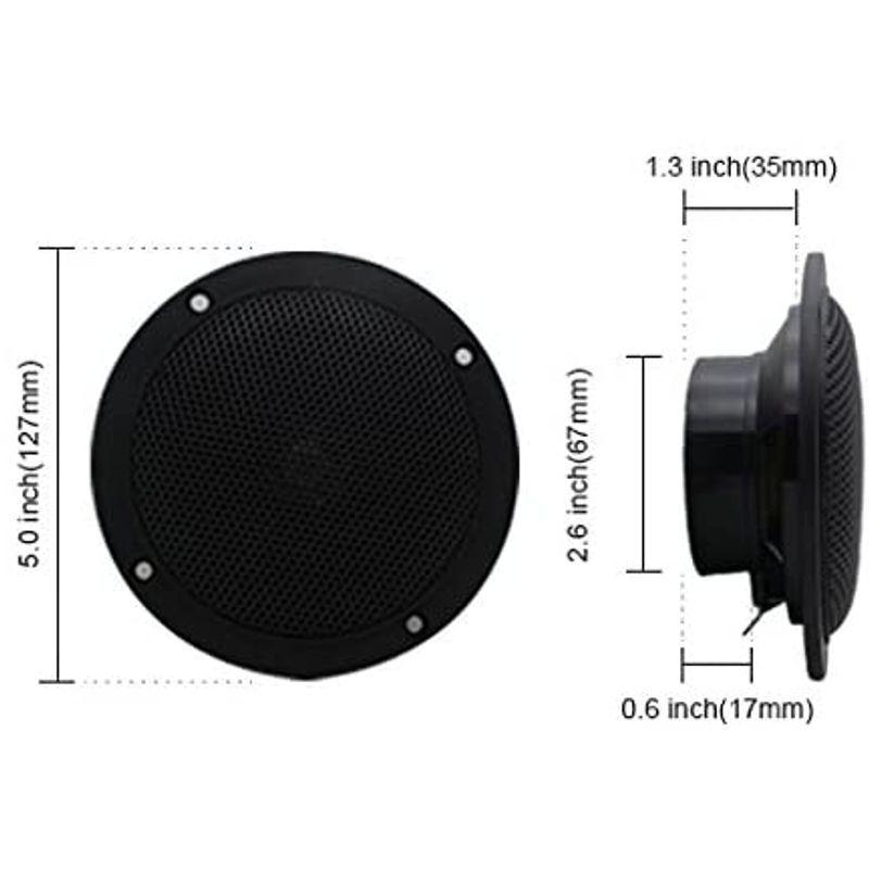 Herdio 4インチ防水マリンスピーカー屋外オーディオステレオサウンドシステム160ワットパワー、ハンドリングボート、車、バイククロスサラ｜le-coeur-online｜07