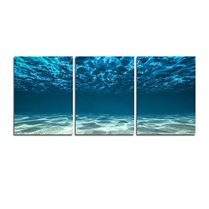 CyiohArt 3パネル海のウォールアート 水中のシーン キャンバスアートホームデコレーション 50x60cm