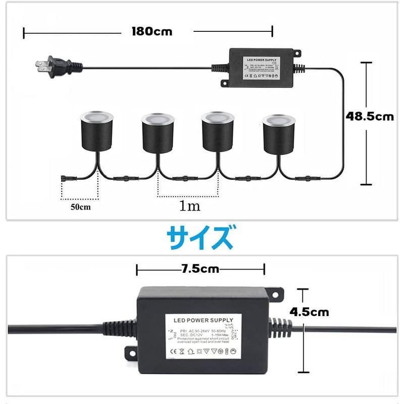 Aotealit 地中埋込型ライト 電球色 埋め込み ガーデンライト 10pcs 地中埋め込みライト IP67防水 グランドライト φ32m｜le-coeur-online｜02