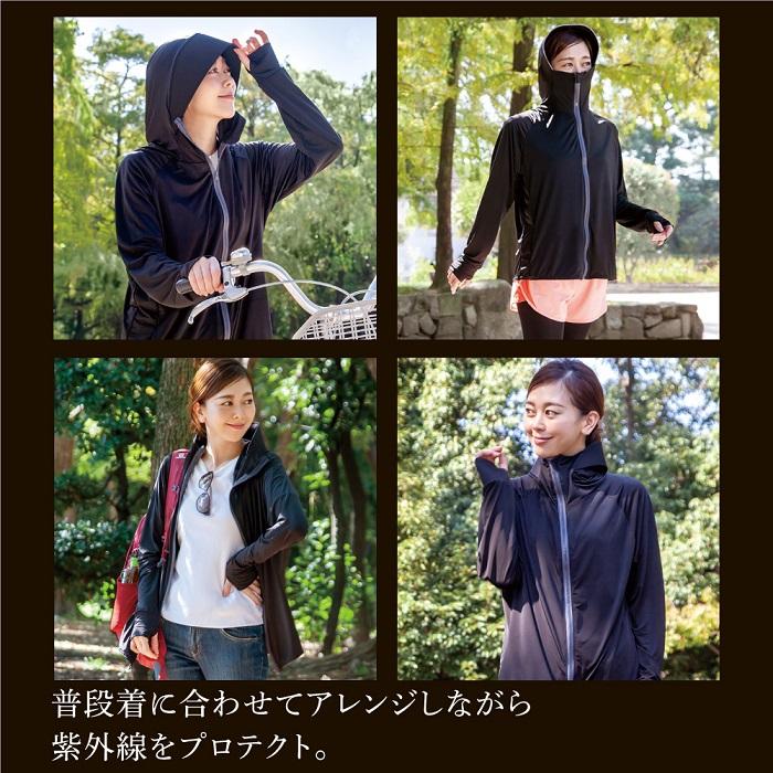 UVプロテクト パーカー シャイン uvカット 涼しい 甲まですっぽり 