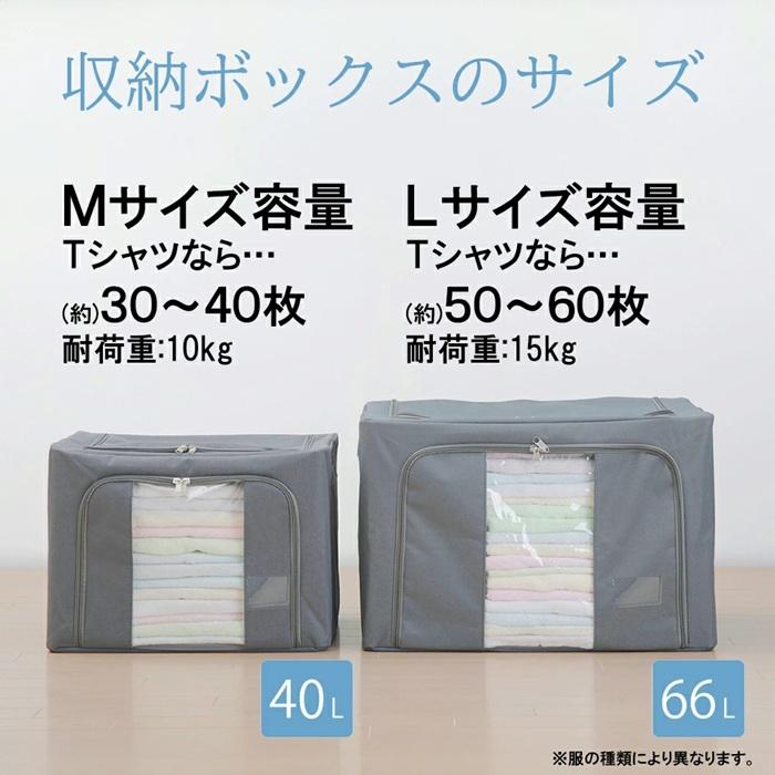 除湿消臭収納ボックスM 衣替え 衣類収納 衣類ケース 布 折りたたみ