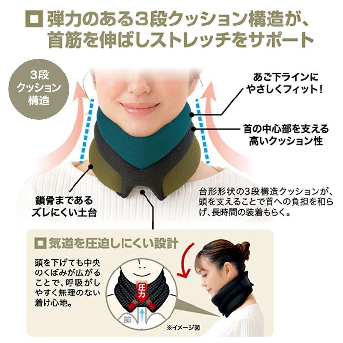 首サポーター Dr.PRO グイっと伸ばす 首かるさん 頸椎 首 ネック ストレッチャー 首こり 首筋 ストレッチ 首を伸ばす グッズ 軽量 パソコン スマホ首 痛み 軽減 | ブランド登録なし | 02