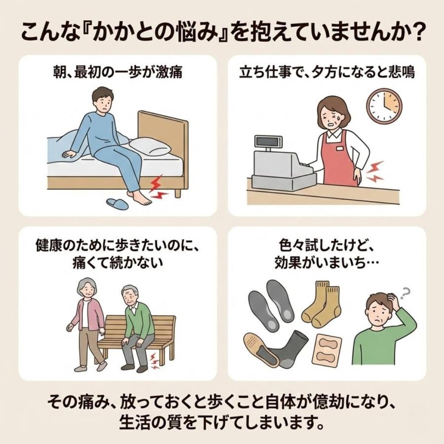 かかとが痛い時の サポーター 2枚入 1足組 かかと クッション 衝撃吸収 保護 綿混 かかとサポーター ソックス 踵 サポート 靴下 男女兼用 かかとケア | ブランド登録なし | 04