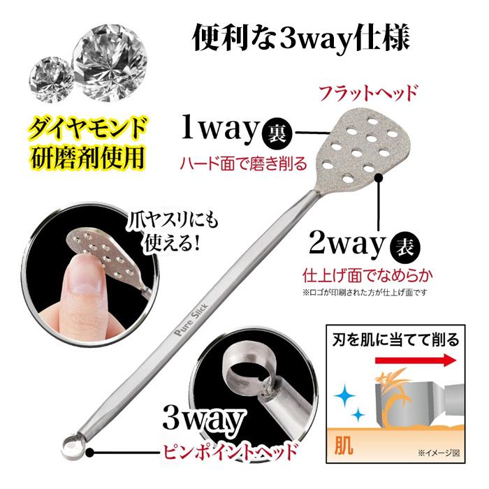 足裏ケア かかと やすり 角質除去 ダイヤモンドピュアスリック かかと