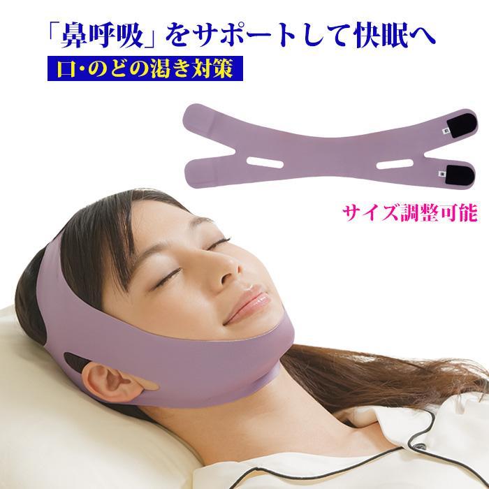 口呼吸防止 ベルト 薄型ナイトサイレンサー 男女兼用 就寝時 静か 口が