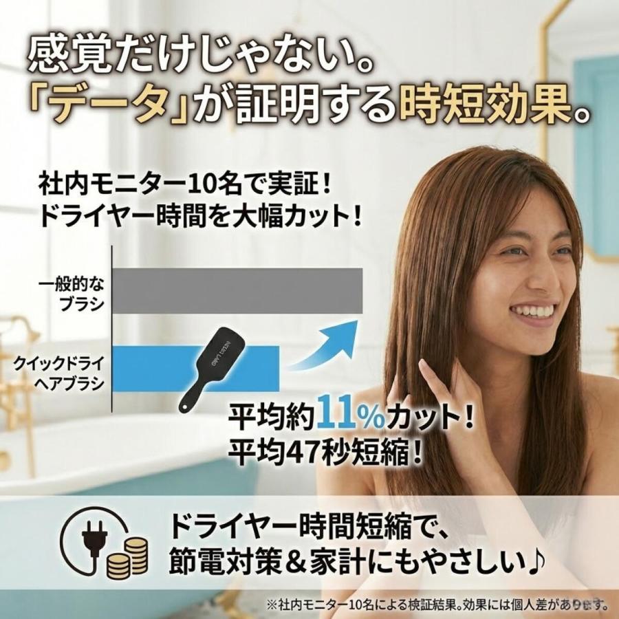 クイックドライ ヘアブラシ 髪に優しい 速乾 ヘアー ブラシ 珪藻土 髪