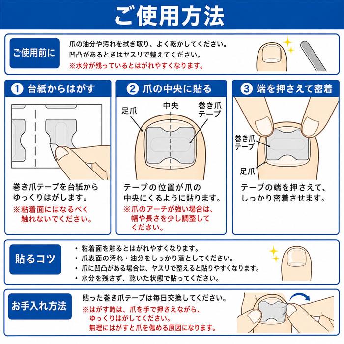 簡単貼るだけ DR.PRO 巻き爪テープ 60枚入 巻き爪 サポート テープ 保護テープ シール 爪矯正 ケアテープ 巻き爪 セルフケア テーピング 親指 痛み軽減 | ブランド登録なし | 05