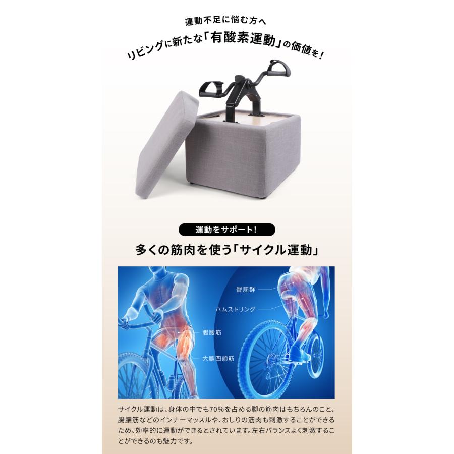ミニフィットネスバイク スツール 家庭用 小型 ルームサイクル エアロバイク サイクル運動 自転車こぎ 健康器具 高齢者 足こぎ ペダル 足 リハビリ オットマン | ドリーム | 03