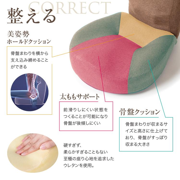 ドリーム 肩腰スッキリ 座椅子 ホグレッチ ブラウン/グリーン 指圧代用