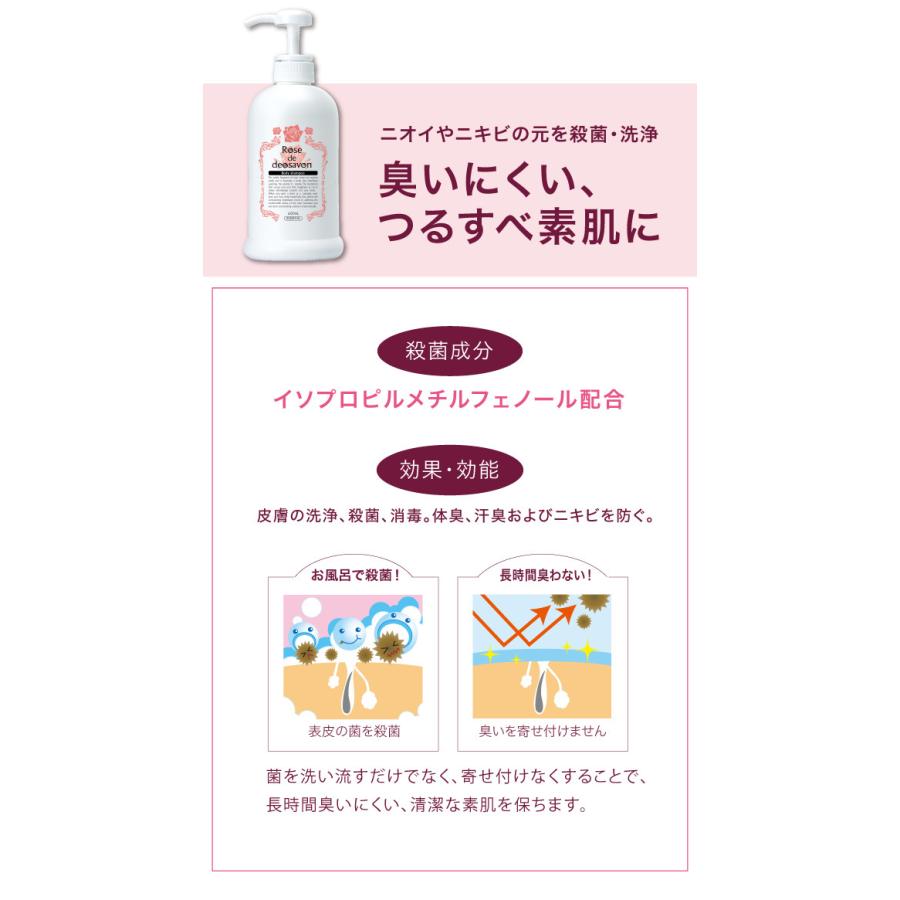 ローズドデオシャボン 増量版 600ml 体臭 加齢臭 汗臭 ボディソープ 消