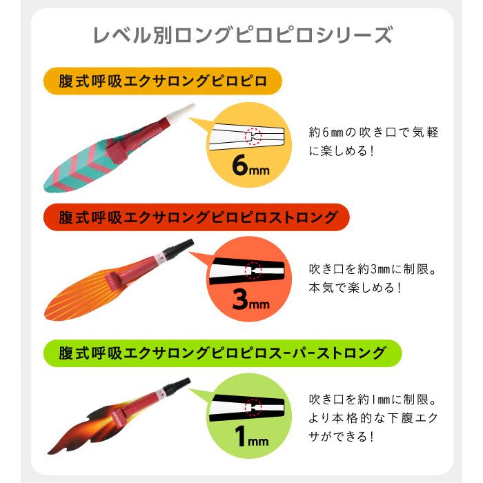 腹式呼吸エクサ ロングピロピロ 吹き比べ 3種セット 吹き戻し 腹式呼吸 ダイエット 器具 お腹 引き締め グッズ ブレストレーニング 腹筋 お腹周り ストロング | PROIDEA | 02
