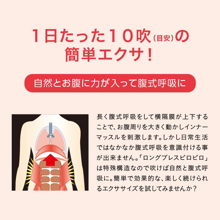 腹式呼吸エクサ ロングピロピロ ストロング 強力 プロイデア 腹式呼吸 ダイエット 器具 ロングブレス ピロピロ笛 吹き戻し エクササイズ 下腹 引き締め 腹筋 | PROIDEA | 02