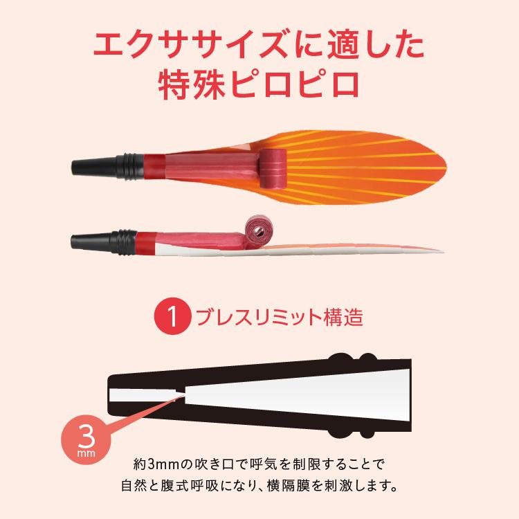 腹式呼吸エクサ ロングピロピロ ストロング 強力 プロイデア 腹式呼吸 ダイエット 器具 ロングブレス ピロピロ笛 吹き戻し エクササイズ 下腹 引き締め 腹筋 | PROIDEA | 03