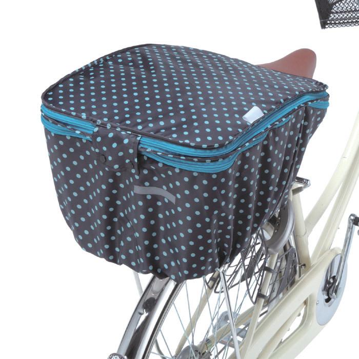 自転車カゴ カバー 前後 セット ブラックドット 自転車 前 後ろ カゴ