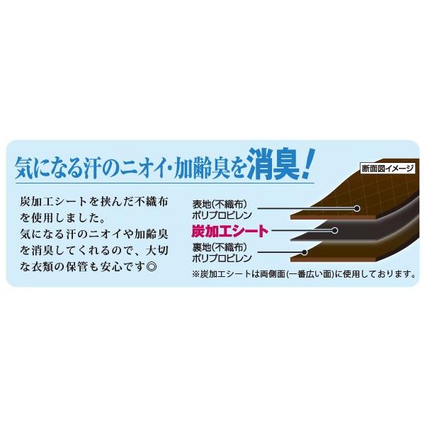 洋服カバー 不織布 パッと見える炭入り消臭衣類カバー ロング クローゼットの洋服の収納 衣類収納カバー 衣装カバー 洋服収納カバー 衣替え | アイメディア | 03