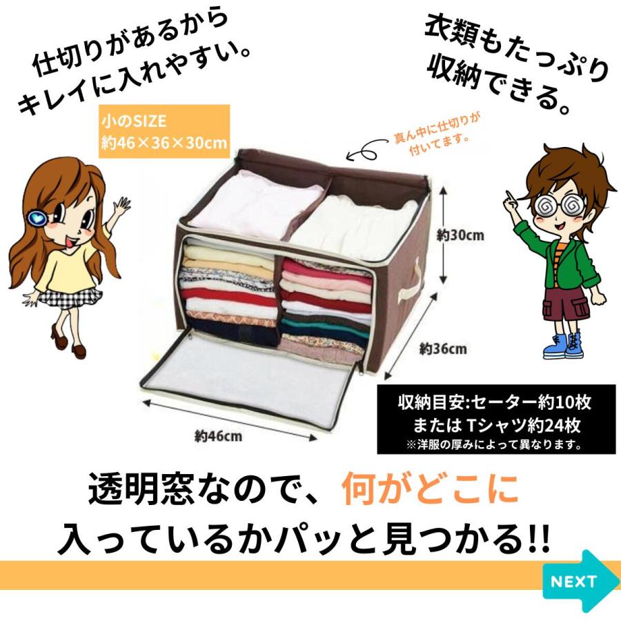 ＼在庫限り／洋服収納ケース 炭入り消臭 衣類 収納 ケース 小 ボックス 折りたたみ 積み重ね 不織布 仕切り 衣装 袋 布 クローゼット 押入れ 衣替え | アイメディア | 03