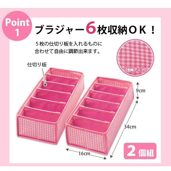 アイメディア ブラ ショーツ 収納ケース 2個組 ピンク A-03