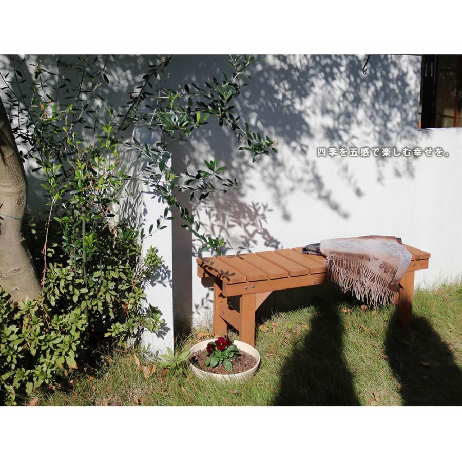 縁台 ベンチ 幅107cm 木製 デッキ 庭の椅子 庭のベンチ 天然木