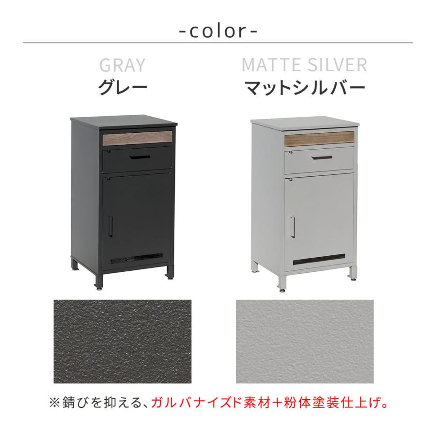 宅配ボックス付きポスト 郵便ポスト 宅配ボックス グレー シルバー