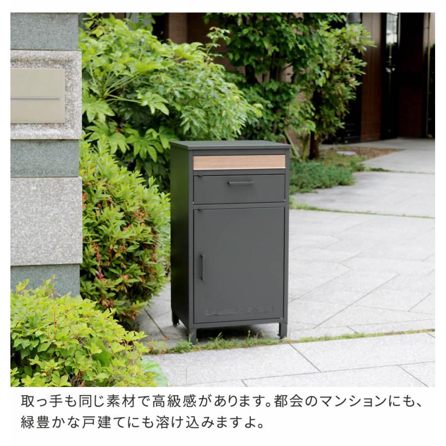 SNS PSSR　宅配ボックス　グレー 宅配ボックス付きポスト 郵便ポスト 宅配ボックス グレー シルバー