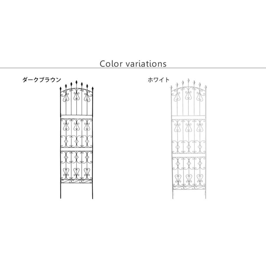 ガーデンフェンス 2枚セット ハイタイプ 幅62cm 高さ220cm 厚さ2cm おしゃれ ガーデニング アイアンフェンス バラ ダークブラウン ホワイト 白 おすすめ 薔薇｜le-fika｜13