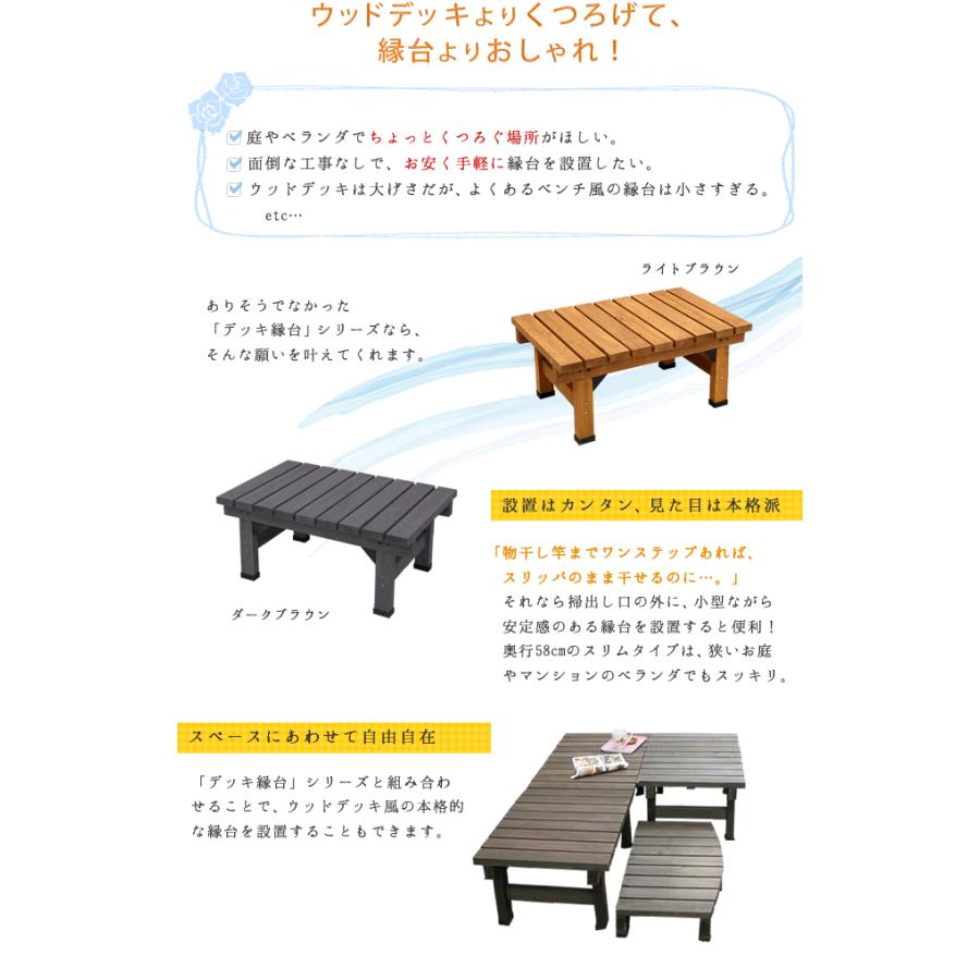 独創的 デッキ 縁台 木製デッキ 幅90cm 奥行58cm 高さ40cm 天然木 手軽 簡単設置 庭 ガーデニング バルコニー ベランダ 木製縁台 おしゃれ 庭園 園芸 ウッドデッキ 人気ブランドを Blog Lonolife Com