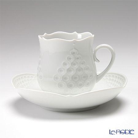 ホワイトレリーフ マイセン 000001／26582 コーヒーカップ＆ソーサー 