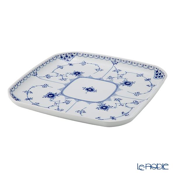 新品　ロイヤルコペンハーゲン　ハーフレース　スクエアディッシュ21cm ブルーフルーテッド 並行輸入品 ロイヤルコペンハーゲン ブルー