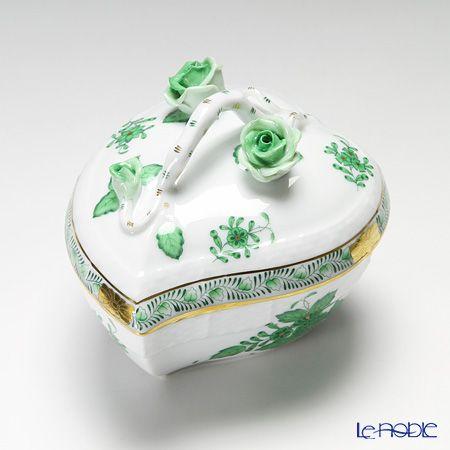 ￼ヘレンド　アポニーグリーン　ハートボックス ヘレンド アポニーグリーン ハートボックス