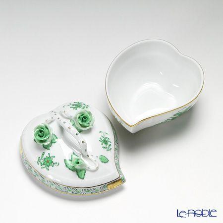 ￼ヘレンド　アポニーグリーン　ハートボックス ヘレンド 並行輸入品 アポニーグリーン 06003-0-02／6003 ハート