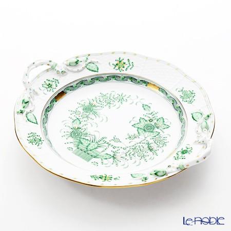 HEREND 手描き インドの華　ケーキ皿 ヘレンド（HEREND） 並行輸入品 インドの華グリーン 00175-0-00 丸