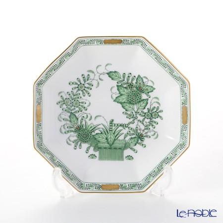 並行輸入品 ヘレンド インドの華グリーン 04304-1-00 小皿(オクタゴナル) 13.5cm 皿