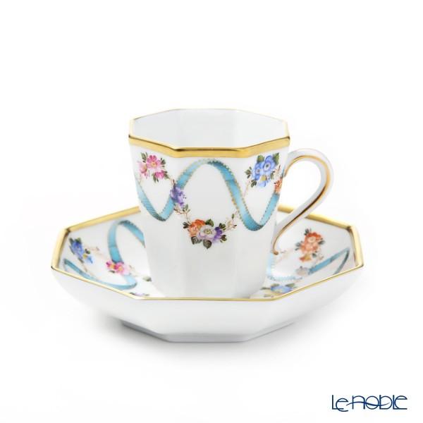 驚きの安さ ヘレンド Herend フラワーリボン モカカップ ソーサー オクタゴナル 0 00 超美品 Kuljic Com