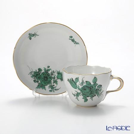 希少品◆マイセンアンティーク◆フラワー コーヒーカップソーサー マイセン 並行輸入品 フラワーブーケ(グリーン) 100810／00582