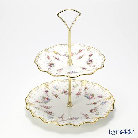ロイヤルクラウンダービー　ケーキスタンド２段　美品 Royal Crown Derby 並行輸入品 ロイヤルクラウンダービー ロイヤル