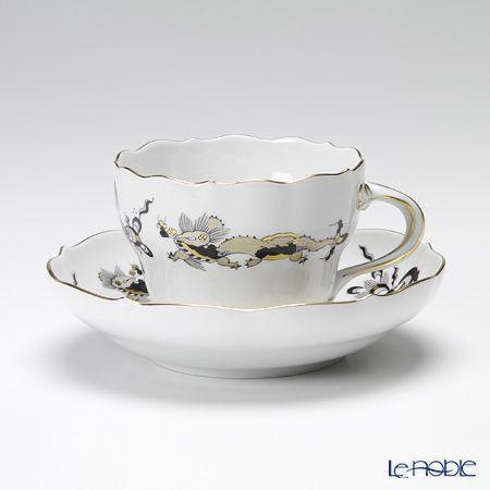 並行輸入品 マイセン ドラゴン ブラック 320010／00582 コーヒーカップ＆ソーサー 200ml カップアンドソーサー