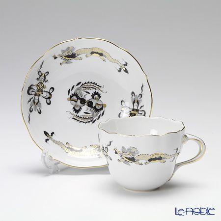 並行輸入品 マイセン ドラゴン ブラック 320010／00582 コーヒーカップ＆ソーサー 200ml カップアンドソーサーの画像