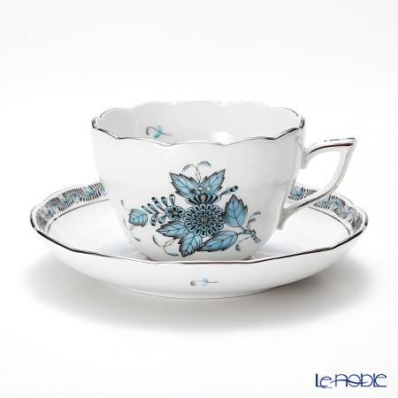 並行輸入品 ヘレンド アポニーターコイズプラチナ 00730-0-00 ティーカップ＆ソーサー(兼用) 200ml カップアンドソーサー