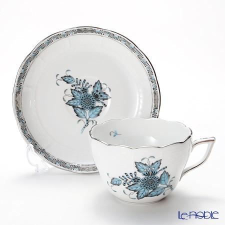 並行輸入品 ヘレンド アポニーターコイズプラチナ 00730-0-00 ティーカップ＆ソーサー(兼用) 200ml カップアンドソーサー_2
