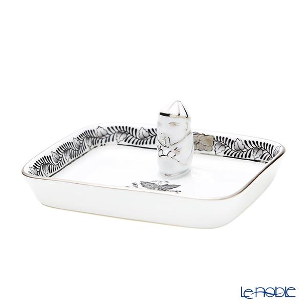 並行輸入品 ヘレンド アポニーブラックプラチナ・ANG-PT オブロングトレイ マンダリン 8cm 07733-0-21