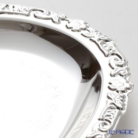 クイーンアン　取手付き　オーバルトレイ アンティーク  ヨーロッパ イングランド イギリス　シルバートレー クイーン アン QUEEN ANNE(イギリス製銀メッキ) オーバルトレイ S 0